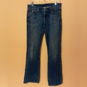 Women’s Lucky Brand Dungarees Sheeva Blue Boot Cut Jeans, Size 28, Stretch